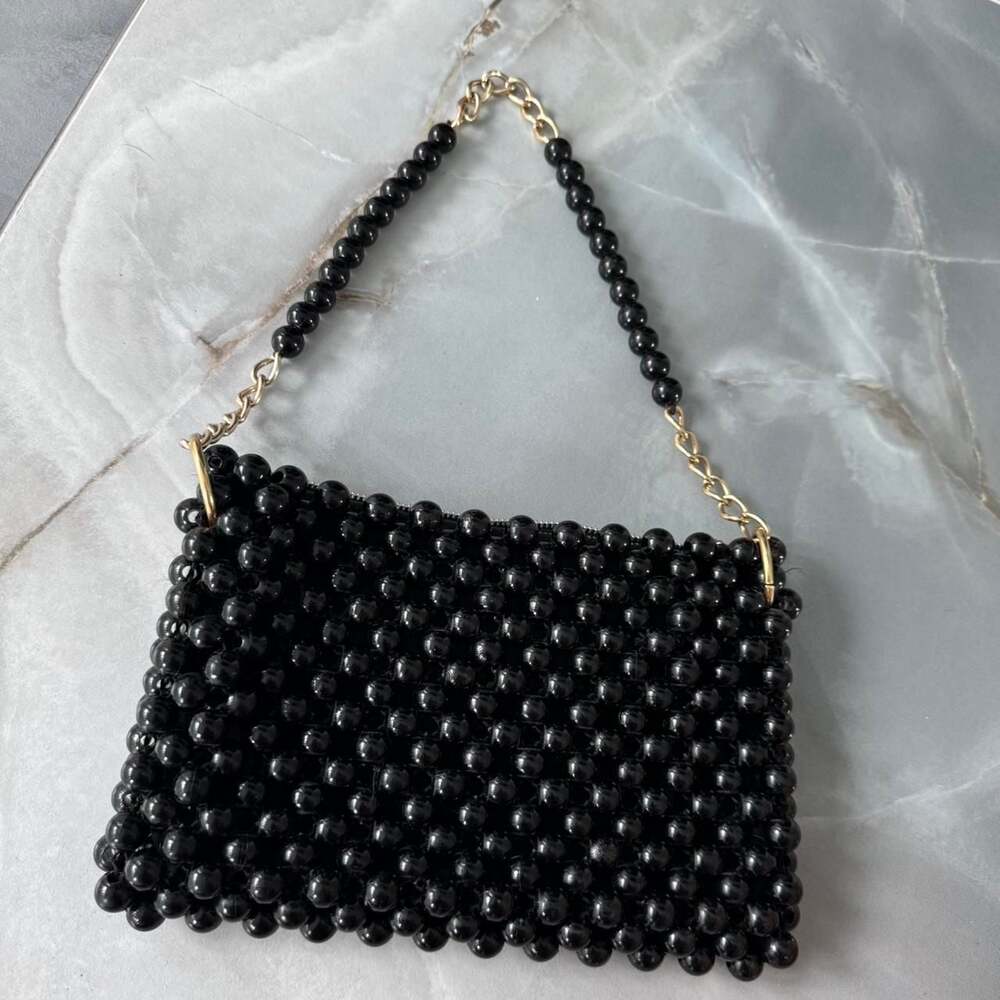 Gafco Bag Vintage Black Beaded Shoulder Bag 1960s - Picture 7 of 7